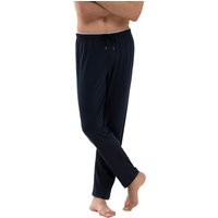 Mey Herren Pyjamahose blau Baumwolle unifarben von mey