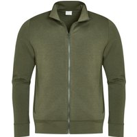 Mey Herren Sweatjacke grün Baumwolle unifarben von mey