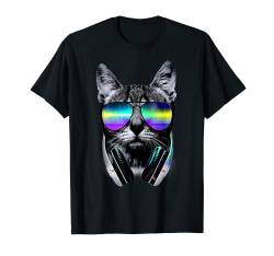 Coole Katze mit Sonnenbrille und Kopfhörer T-Shirt von mh-artworx