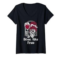 Damen Böse Alte Frau, Oma, Mutter, Lustiger Spruch T-Shirt mit V-Ausschnitt von mh-artworx