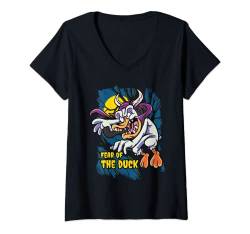 Damen Fear of the duck, Parodie, Ente, Heavy, Metal T-Shirt mit V-Ausschnitt von mh-artworx