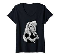 Damen Gothic Girl, Rocker, Punk, Spaß T-Shirt mit V-Ausschnitt von mh-artworx