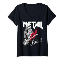 Damen Metal, Braut, Heavy metal, Jga, Damen T-Shirt mit V-Ausschnitt von mh-artworx