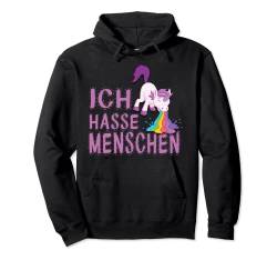 ich hasse menschen, lustiges kotzendes Einhorn, Damen, Pullover Hoodie von mh-artworx