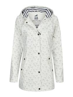 mh michael heinen Damen Regenjacke Schirm, Friesennerz, Regenschirm-Motiv, Regenparka, Regenmantel, wasserdicht, winddicht weiss-navy 36 von mh michael heinen