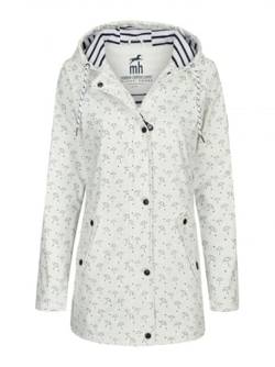 mh michael heinen Damen Regenjacke Schirm, Friesennerz, Regenschirm-Motiv, Regenparka, Regenmantel, wasserdicht, winddicht weiss-navy 38 von mh michael heinen