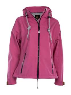 mh michael heinen Damen Softshelljacke Föhr, Funktionsjacke, Regenjacke, Regenparka, Softshellmantel, abtrennbare Kapuze, wasserfest, winddicht pink 42 von mh michael heinen