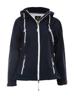 mh michael heinen Damen Softshelljacke Föhr, Funktionsjacke, Regenjacke, Regenparka, Softshellmantel, abtrennbare Kapuze, wasserfest, winddicht navy 44 von mh michael heinen