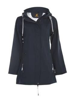 mh michael heinen Damen Softshelljacke Sylt, Funktionsjacke, Regenmantel, Regenparka, abtrennbare Kapuze, wasserfest, winddicht für Wandern Laufen navy 46 von mh michael heinen