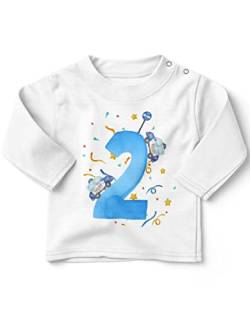 miKalino Baby/Kinder Longsleeve mit Spruch Ich Bin 2 - Polizei Langarm Shirt für Jungen und Mädchen | Geschenkidee, Farbe:Weiss, Grösse:92-98 von miKalino