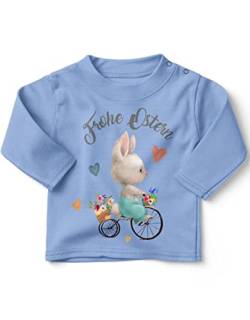 miKalino Baby/Kinder Longsleeve mit Spruch Mein erstes Ostern Hase | Langarm Shirt für Jungen und Mädchen | Geschenkidee, Farbe:Sky, Grösse:56-62 von miKalino