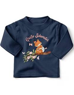 miKalino Baby/Kinder Longsleeve mit Spruch für Jungen Mädchen Unisex Langarm Meine Eltern sind jetzt auch nachts erreichbar | handbedruckt in Deutschland, Farbe:Navy, Grösse:68-74 von miKalino