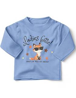 miKalino Baby/Kinder Longsleeve mit Spruch für Jungen Mädchen Unisex Langarm Papa & ich sind Uns einig Mama ist die Beste | handbedruckt in Deutschland, Farbe:Sky, Grösse:68-74 von miKalino