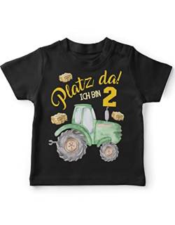 miKalino Baby/Kinder T-Shirt mit Spruch Ich Bin 2 - Baustelle Kurzarm Shirt für Jungen und Mädchen | Geschenkidee, Farbe:schwarz, Grösse:92-98 von miKalino