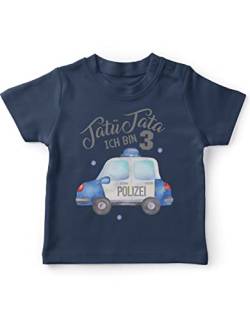 miKalino Baby/Kinder T-Shirt mit Spruch Ich Bin 3 - Polizei Kurzarm Shirt für Jungen und Mädchen | Geschenkidee, Farbe:Navy, Grösse:92-98 von miKalino