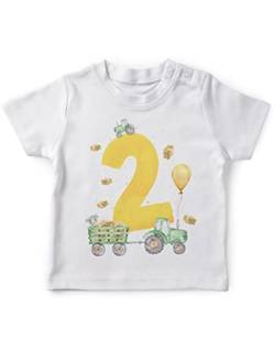 miKalino Baby/Kinder T-Shirt mit Spruch Ich Bin Eins 1 süßer Hase mit großem Herz in der Hand Kurzarm Shirt für Mädchen | Geschenkidee, Farbe:Weiss, Grösse:80-86 von miKalino