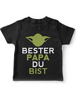 miKalino Baby/Kinder T-Shirt mit Spruch für Jungen Mädchen Unisex Kurzarm Bester Papa Du bist | handbedruckt in Deutschland | Handmade with Love, Farbe:schwarz, Grösse:56-62 von miKalino