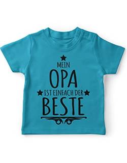 miKalino Baby/Kinder T-Shirt mit Spruch für Jungen Mädchen Unisex Kurzarm Mein Opa ist einfach der Beste | handbedruckt in Deutschland | Handmade with Love, Farbe:Atoll, Grösse:68-74 von miKalino