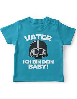 miKalino Baby/Kinder T-Shirt mit Spruch für Jungen Mädchen Unisex Kurzarm Vater - ich Bin Dein Baby! | handbedruckt in Deutschland | Handmade with Love, Farbe:Atoll, Grösse:68-74 von miKalino