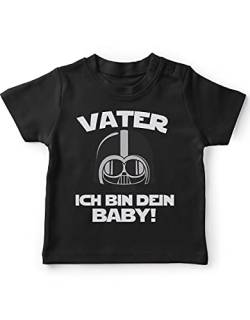 miKalino Baby/Kinder T-Shirt mit Spruch für Jungen Mädchen Unisex Kurzarm Vater - ich Bin Dein Baby! | handbedruckt in Deutschland | Handmade with Love, Farbe:schwarz, Grösse:68-74 von miKalino