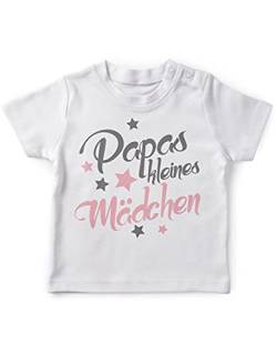 miKalino Baby/Kinder T-Shirt mit Spruch für Mädchen Unisex Kurzarm Papas kleines Mädchen | handbedruckt in Deutschland | Handmade with Love, Farbe:Weiss, Grösse:56-62 von miKalino
