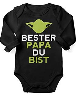 miKalino Babybody mit Spruch für Jungen Mädchen Unisex Langarm Bester Papa Du bist | handbedruckt in Deutschland | Handmade with love, Farbe:schwarz, Grösse:56 von miKalino