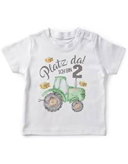 miKalino Jungen Kinder T-Shirt Kurzarm mit Spruch - Longsleeve mit Spruch für Kinder 2 Jahre mit Traktor - Kinder Kurzarm Shirt Baumwolle - Kinder T-Shirt kurz - Geschenk, Farbe:Weiss, Grösse:92-98 von miKalino