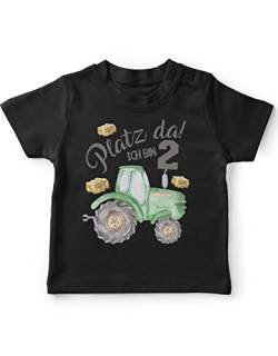 miKalino Jungen Kinder T-Shirt Kurzarm mit Spruch - Longsleeve mit Spruch für Kinder 2 Jahre mit Traktor - Kinder Kurzarm Shirt Baumwolle - Kinder T-Shirt kurz - Geschenk, Farbe:schwarz, Grösse:92-98 von miKalino