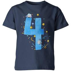 miKalino Kinder T-Shirt 4 Geburtstag Polizei Kurzarm Shirt für Jungen und Mädchen | Geschenkidee, Farbe:Navy, Grösse:104 von miKalino