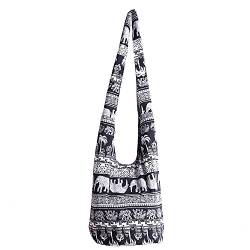 Bohmian Style Schultertaschen Umhängetasche Reise Canvas Bucket Bag bedruckte Tasche Ethnic Style Bag Frauen Baumwolle Hobo Sling Bag (A026#1004) von miaomiaojia
