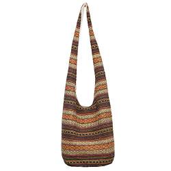 Bohmian Style Schultertaschen Umhängetasche Reise Canvas Bucket Bag bedruckte Tasche Ethnic Style Bag Frauen Baumwolle Hobo Sling Bag (A026#1179) von miaomiaojia