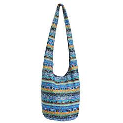 Bohmian Style Schultertaschen Umhängetasche Reise Canvas Bucket Bag bedruckte Tasche Ethnic Style Bag Frauen Baumwolle Hobo Sling Bag (A026#272) von miaomiaojia