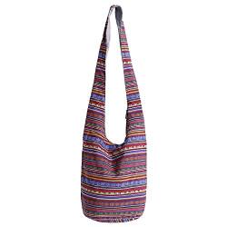 Bohmian Style Schultertaschen Umhängetasche Reise Canvas Bucket Bag bedruckte Tasche Ethnic Style Bag Frauen Baumwolle Hobo Sling Bag (A026#914) von miaomiaojia
