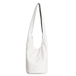 Bohmian Style Schultertaschen Umhängetasche Reise Canvas Bucket Bag bedruckte Tasche Ethnic Style Bag Frauen Baumwolle Hobo Sling Bag (A026#white) von miaomiaojia