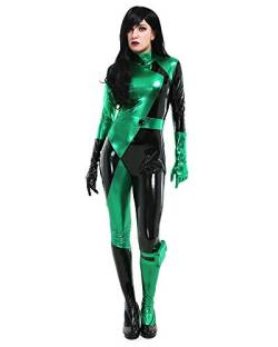 miccostumes Damen Schurken Shego Cosplay Jumpsuit Deluxe Kostüm Halloween - Grün - Medium von miccostumes