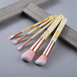 n/a 5-teiliges Make-up-Pinsel-Werkzeug-Set Kosmetikpuder Lidschatten Foundation Blush Blending Beauty Make-up-Pinsel (Color : Yellow) von mifdojz