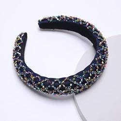 n/a Breite Seite Strass Kopfband Handgenähter Schwamm Kristall Haarband Party Haarschmuck (Color : G, Size : One Size) von mifdojz