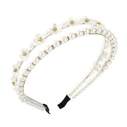 n/a Exquisites Strass-Perlen-Haarband und Blumen-Stirnband-Geschenk-Frauen-Mädchen-Haar-Kopf-Reifen-Bänder von mifdojz