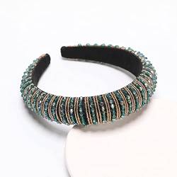 n/a Haarband Breitkrempiges Schwamm-Stirnband Reisperlenweben Handgefertigte koreanische Version des Stirnbands aus Kristall (Color : E, Size : One Size) von mifdojz