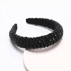 n/a Haarband Breitkrempiges Schwamm-Stirnband Reisperlenweben Handgefertigte koreanische Version des Stirnbands aus Kristall (Color : I, Size : One Size) von mifdojz