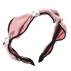 n/a Handgefertigter Stoff Perlen Stirnband Schleife Haarband Frauen Stirnband Dame Mädchen Kopfband einfarbig ( Color : A ) von mifdojz