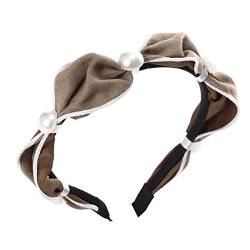 n/a Handgefertigter Stoff Perlen Stirnband Schleife Haarband Frauen Stirnband Dame Mädchen Kopfband einfarbig ( Color : C ) von mifdojz