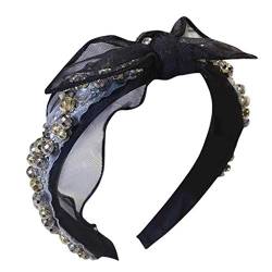 n/a Stirnband - Zweireihiges Kristall-Strass-Stirnband for Frauen, dünnes Haarband, Mode (Color : B) von mifdojz