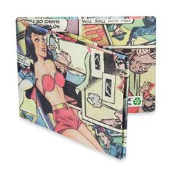 mighty wallet Herren-Geldbörse aus Leder, Comic Book, Einheitsgröße von mighty wallet