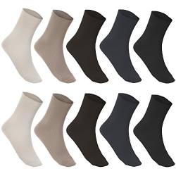 millionen-olly 10 PAAR DAMEN DIABETIKER SOCKEN OHNE GUMMI + GEMISCHT + 100% BAUMWOLLE + 35 36 37 38 39 40 41 42 + WOW (35-38) von millionen-olly