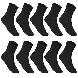 millionen-olly 10 PAAR DAMEN DIABETIKER SOCKEN OHNE GUMMI + SCHWARZ + 100% BAUMWOLLE + 35 36 37 38 39 40 41 42 + WOW (35-38) von millionen-olly