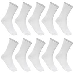 millionen-olly 10 PAAR DAMEN DIABETIKER SOCKEN OHNE GUMMI + WEISS + 100% BAUMWOLLE + 35 36 37 38 39 40 41 42 + WOW, Weiß, 35-38 von millionen-olly