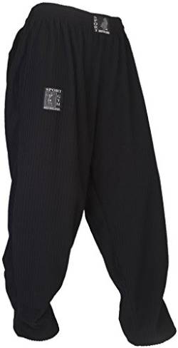 millionen-olly WARME Bodybuilding Hose + Fleece + Gym + Sporthose + PUMPERHOSE + SCHWARZ + S M L XL XXL XXXL (L) von millionen-olly