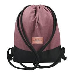 millybo SACCO Beutel Turnbeutel Sportbeutel Gymbag Rucksack Beuteltasche Backpack (270.006 bordeaux) von millybo