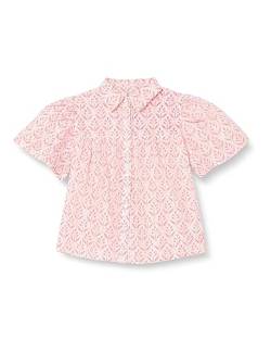 mimo Girl's Kurzarm Bluse, Neon Pink, 116 cm von mimo